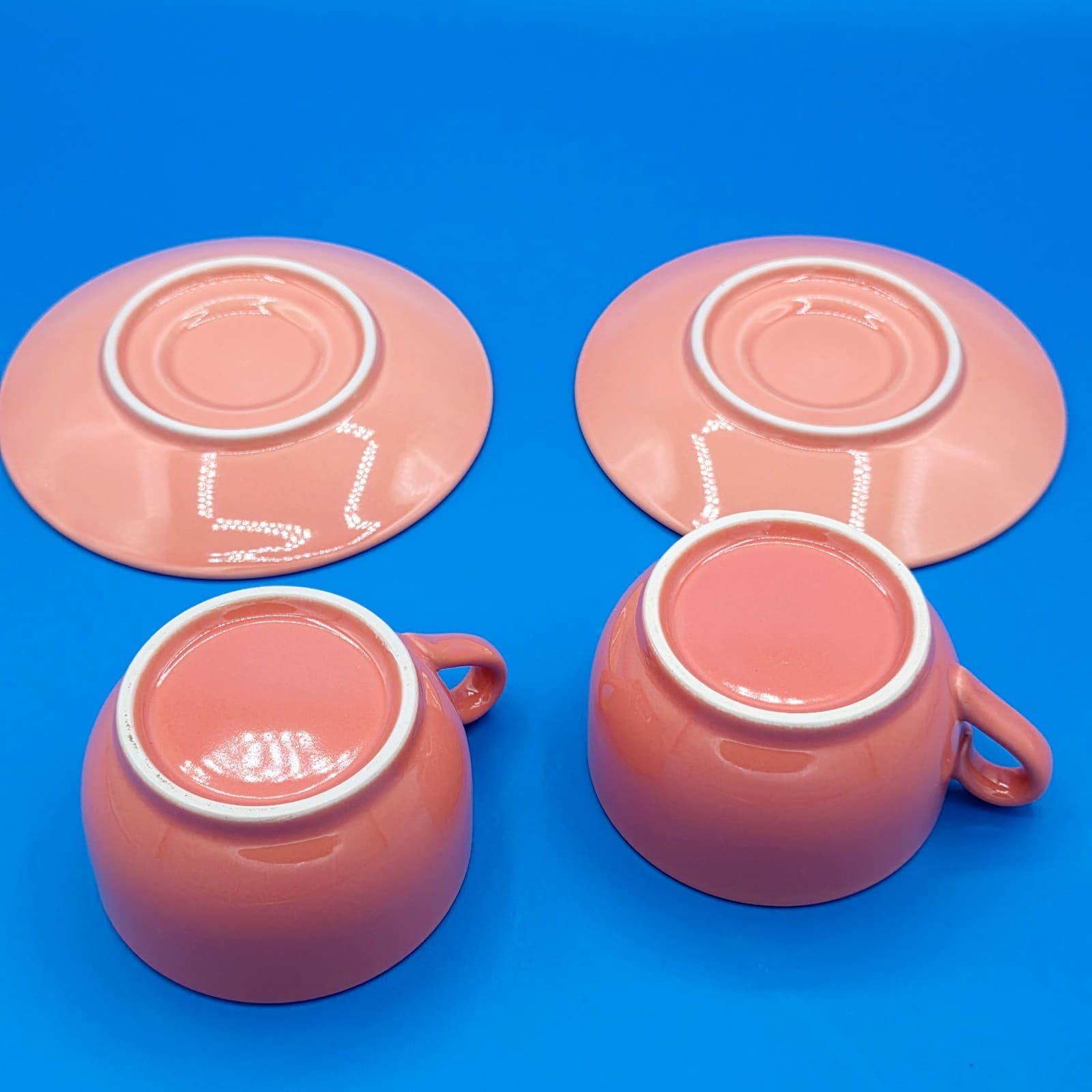 Lindt-Stymeist Colorways Demitasse Espresso Cups and Saucers Set of 2 Pink Blue - Thumbnail 4