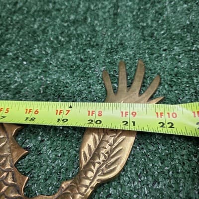 Vintage Asian Solid Brass Large Dragon Hanging Wall Decor Made In India - Thumbnail 7