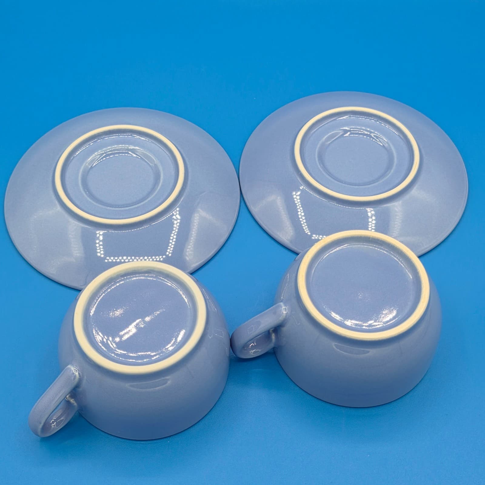 Lindt-Stymeist Colorways Demitasse Espresso Cups Saucers Set of 2 Blue Turquoise - Thumbnail 4