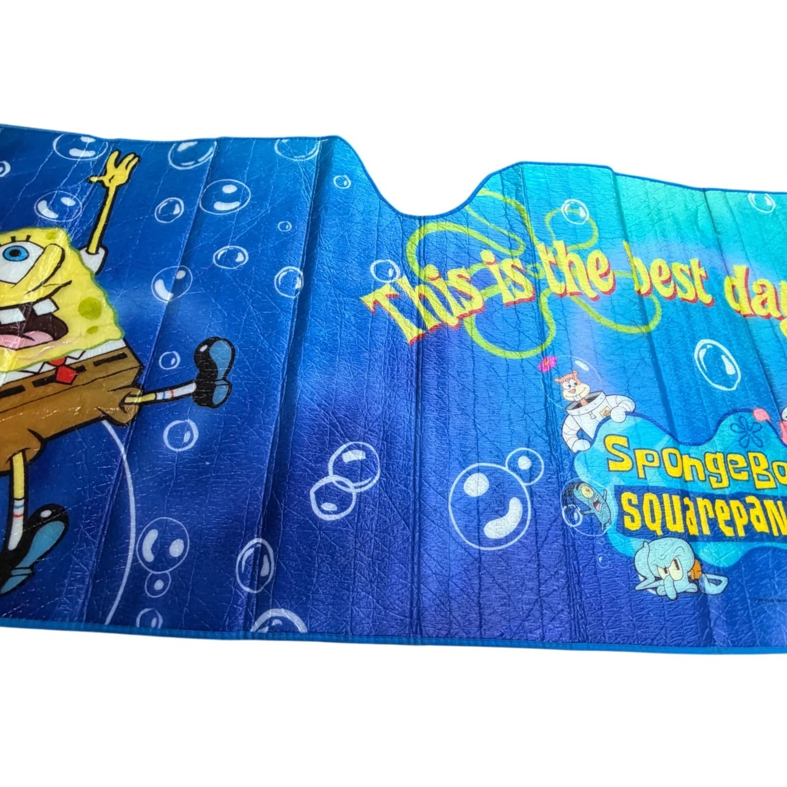 SpongeBob Auto Sun Shade for Car Windshield 'This Is The Best Day Ever' 2002 HTF - Thumbnail 3