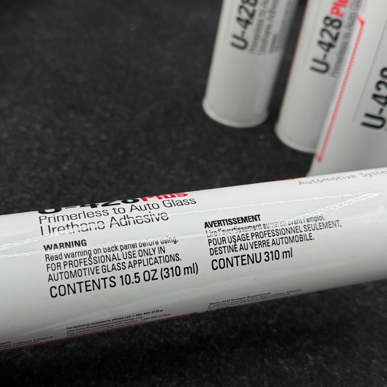7 X DOW U-428+ Auto Glass Windshield Urethane Primerless Adhesive Glue Sealant - Thumbnail 6