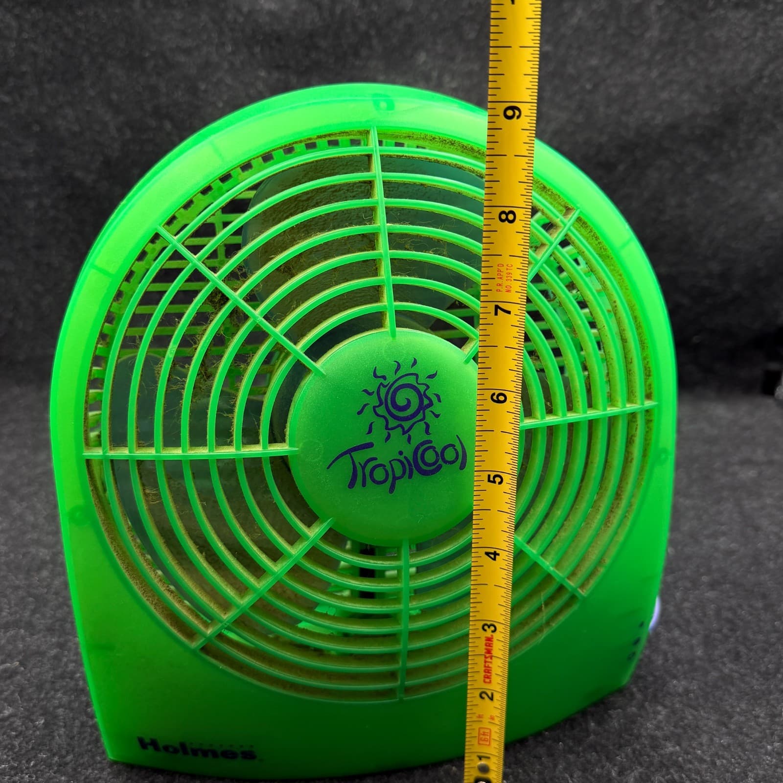 90s Holmes Tropicool Desktop Electric Fan Green Vintage Tested Works - Thumbnail 6