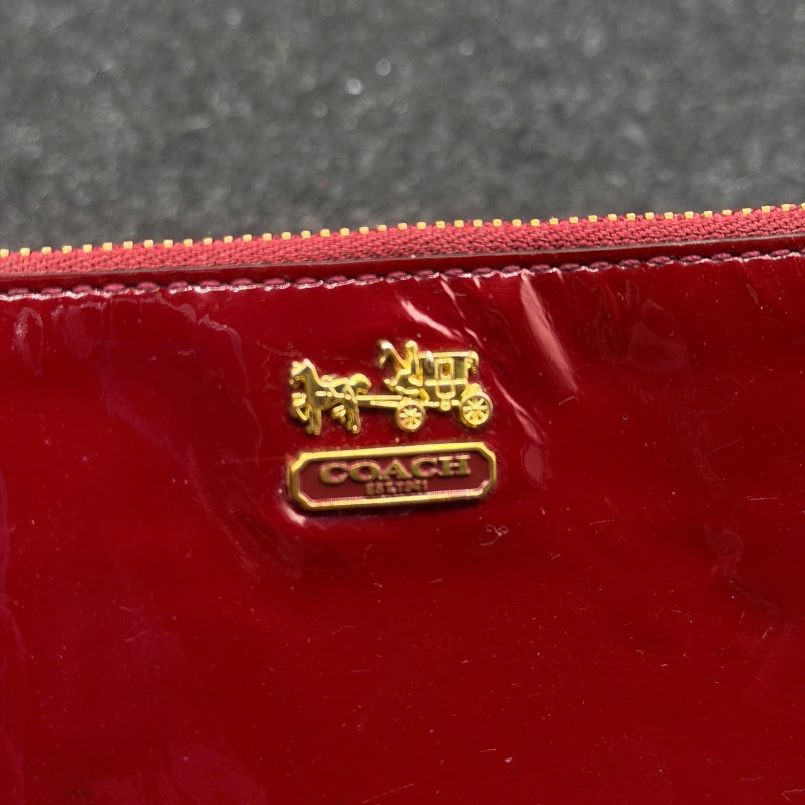 Coach 47941 Madison Crimson Patent Leather Slim Wristlet Wallet - Thumbnail 8