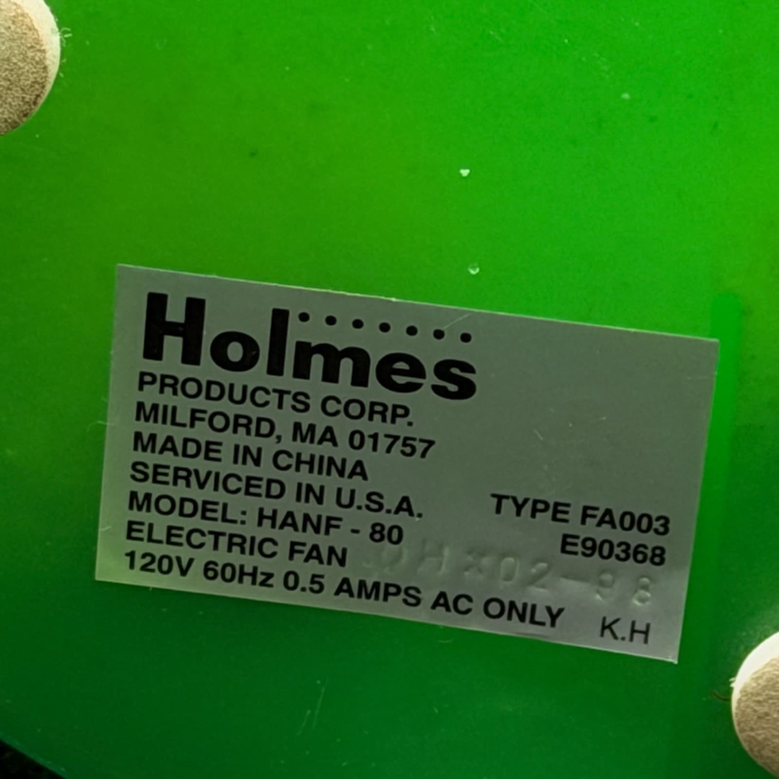90s Holmes Tropicool Desktop Electric Fan Green Vintage Tested Works - Thumbnail 7
