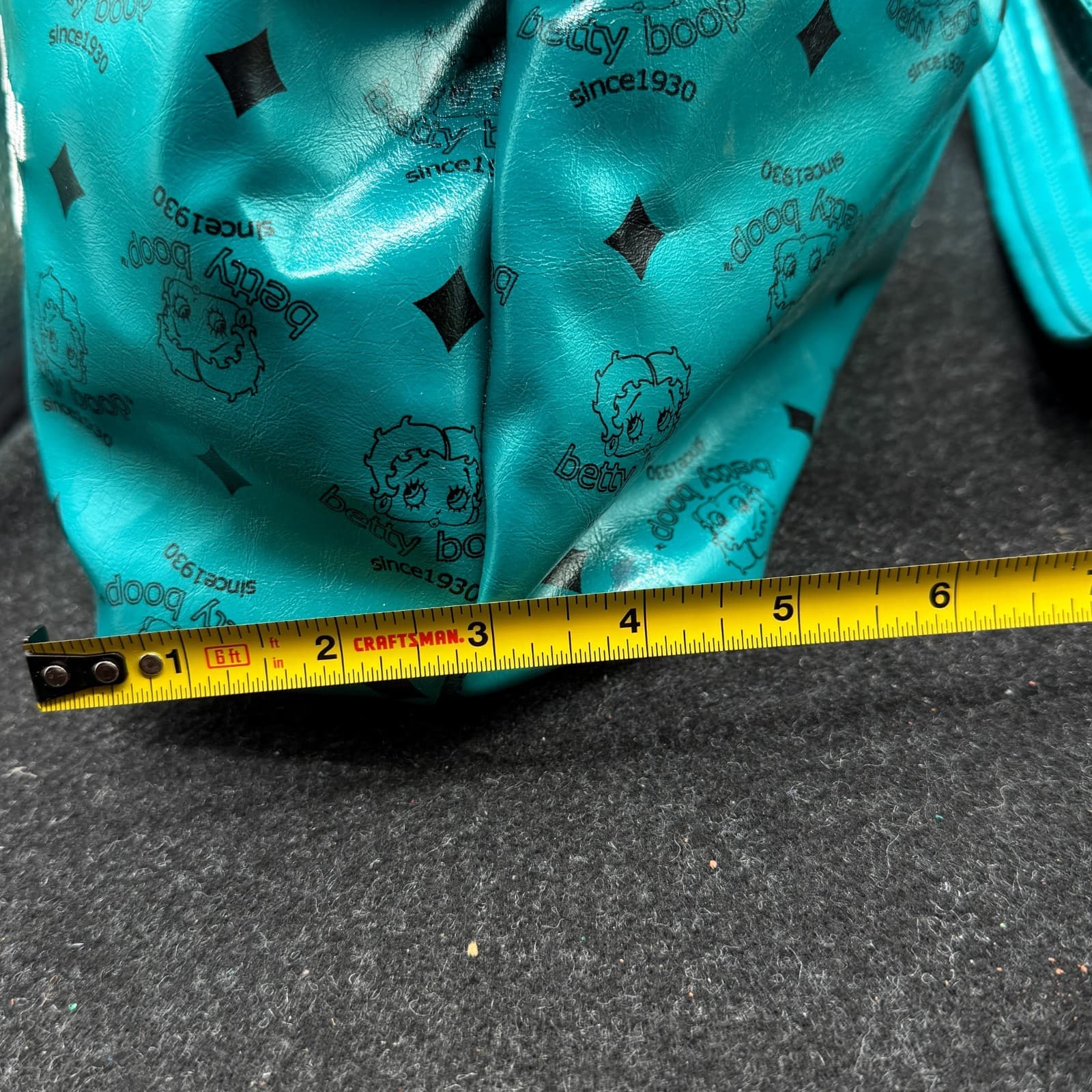 2011 Official Betty Boop Handbag Teal Faux Leather Purse - Thumbnail 5
