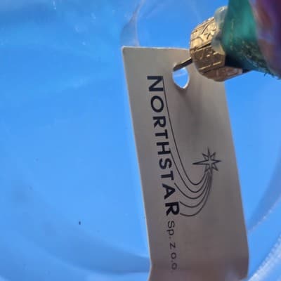VTG Northstar Poland 8.5" Blown Glass Poinsettia Santa Christmas Tree Ornament - Thumbnail 8