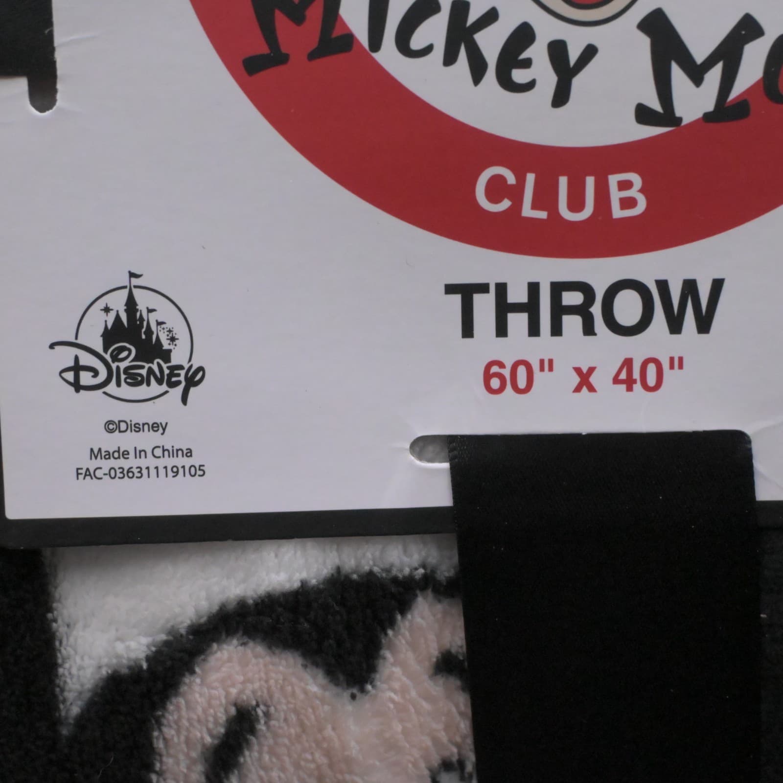 Disney Mickey Mouse Club Throw Blanket New in Original Packaging 60in x 40in - Thumbnail 3
