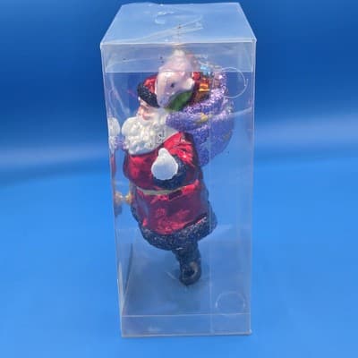 VTG Northstar 7" Sparkle Santa w/ Sack Christmas Ornament Poland Blown Glass - Thumbnail 6
