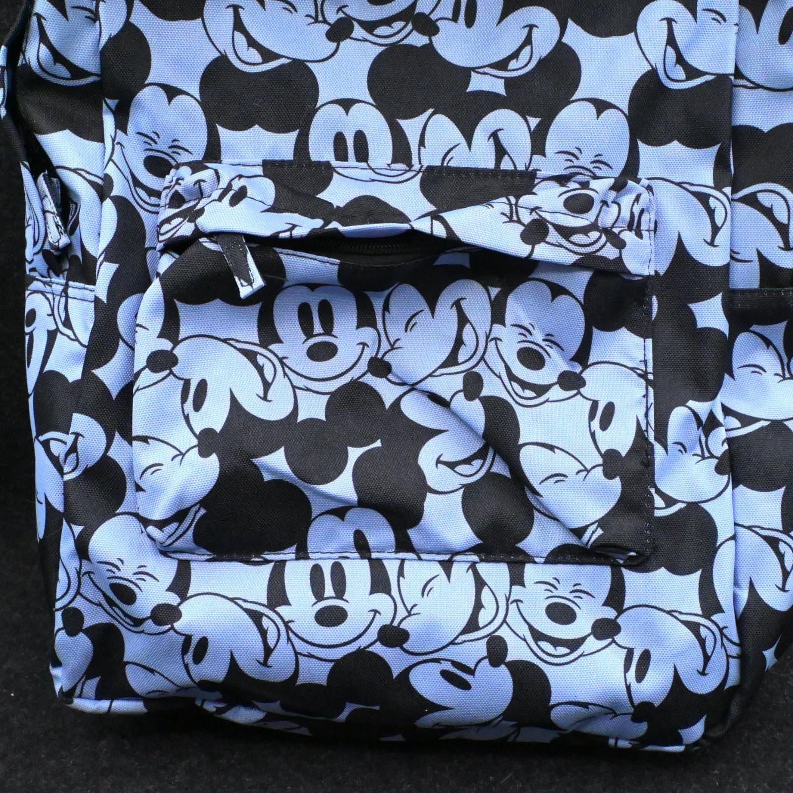 NWT Disney Store Mickey Mouse Expressions 18" School Backpack Blue Laptop Sleeve - Thumbnail 2