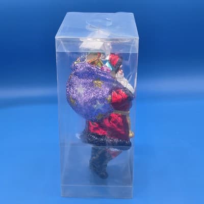 VTG Northstar 7" Sparkle Santa w/ Sack Christmas Ornament Poland Blown Glass - Thumbnail 4