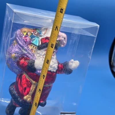 VTG Northstar 7" Sparkle Santa w/ Sack Christmas Ornament Poland Blown Glass - Thumbnail 10