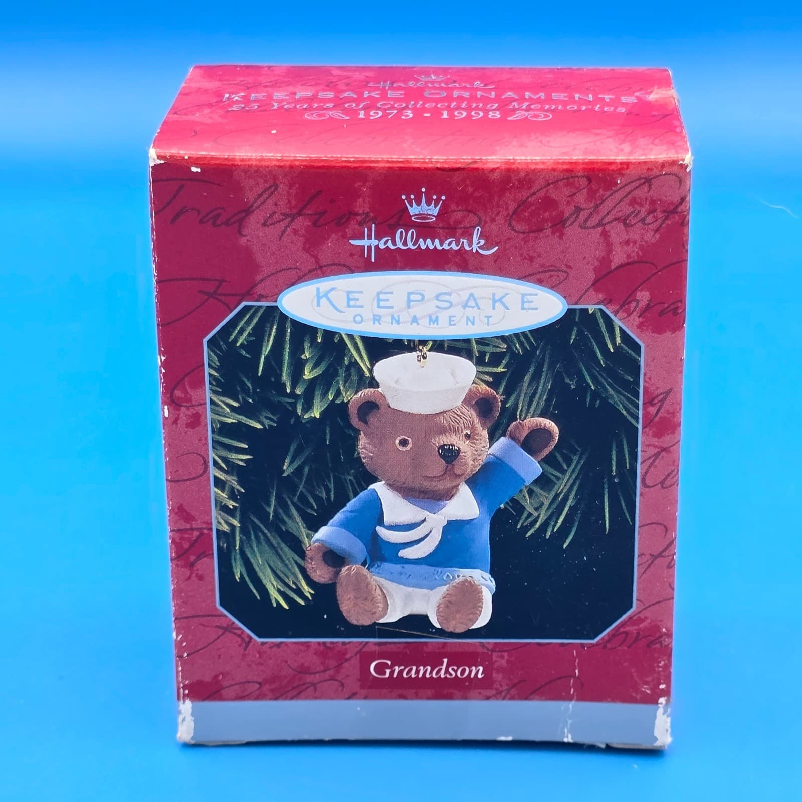Vintage 1998 Hallmark Keepsake Ornament Grandson Christmas Bear Sailor Outfit - Thumbnail 2