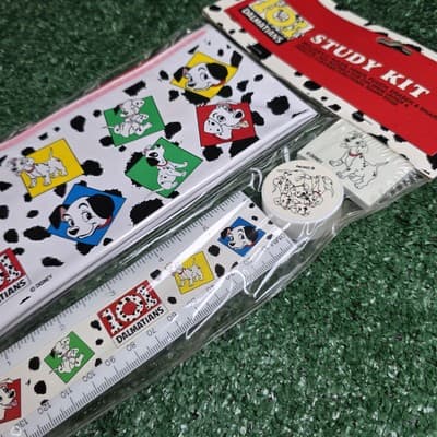 Vintage Disney 101 dalmatian Study Kit Ruler Pencil Pouch Eraser & Sharpener - Thumbnail 4