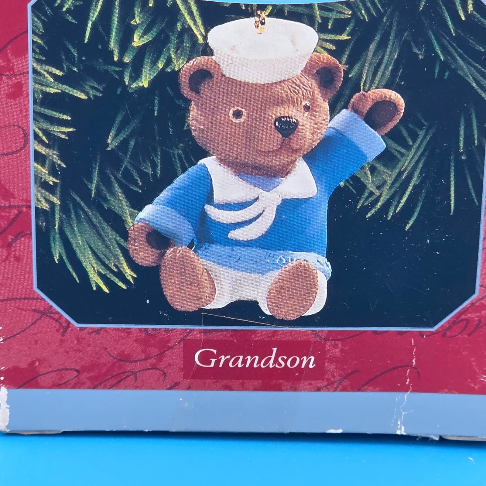 Vintage 1998 Hallmark Keepsake Ornament Grandson Christmas Bear Sailor Outfit - Thumbnail 3