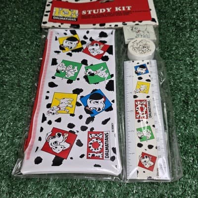 Vintage Disney 101 dalmatian Study Kit Ruler Pencil Pouch Eraser & Sharpener - Thumbnail 3