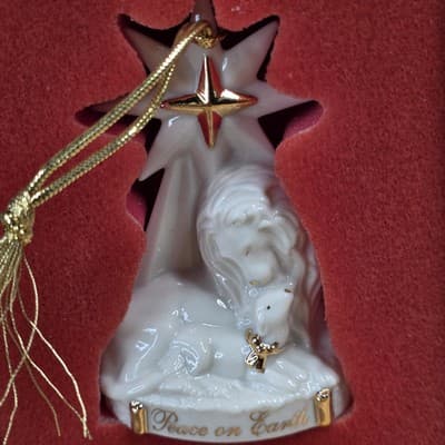 Lenox Peace On Earth Ornament Lion And Lamb Christmas Star Holiday With Box - Thumbnail 4