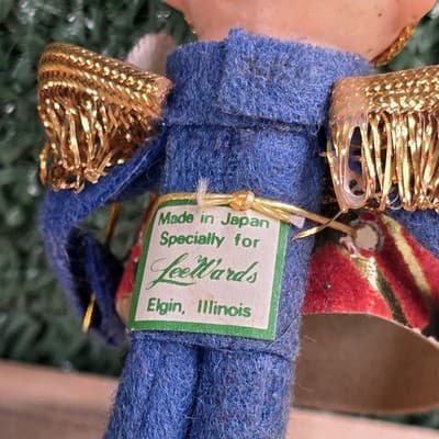 Vintage Felt Drummer Pixie Elf Toy Soldier Christmas Ornament JAPAN 4" MCM - Thumbnail 5