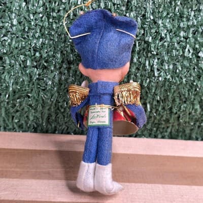 Vintage Felt Drummer Pixie Elf Toy Soldier Christmas Ornament JAPAN 4" MCM - Thumbnail 4