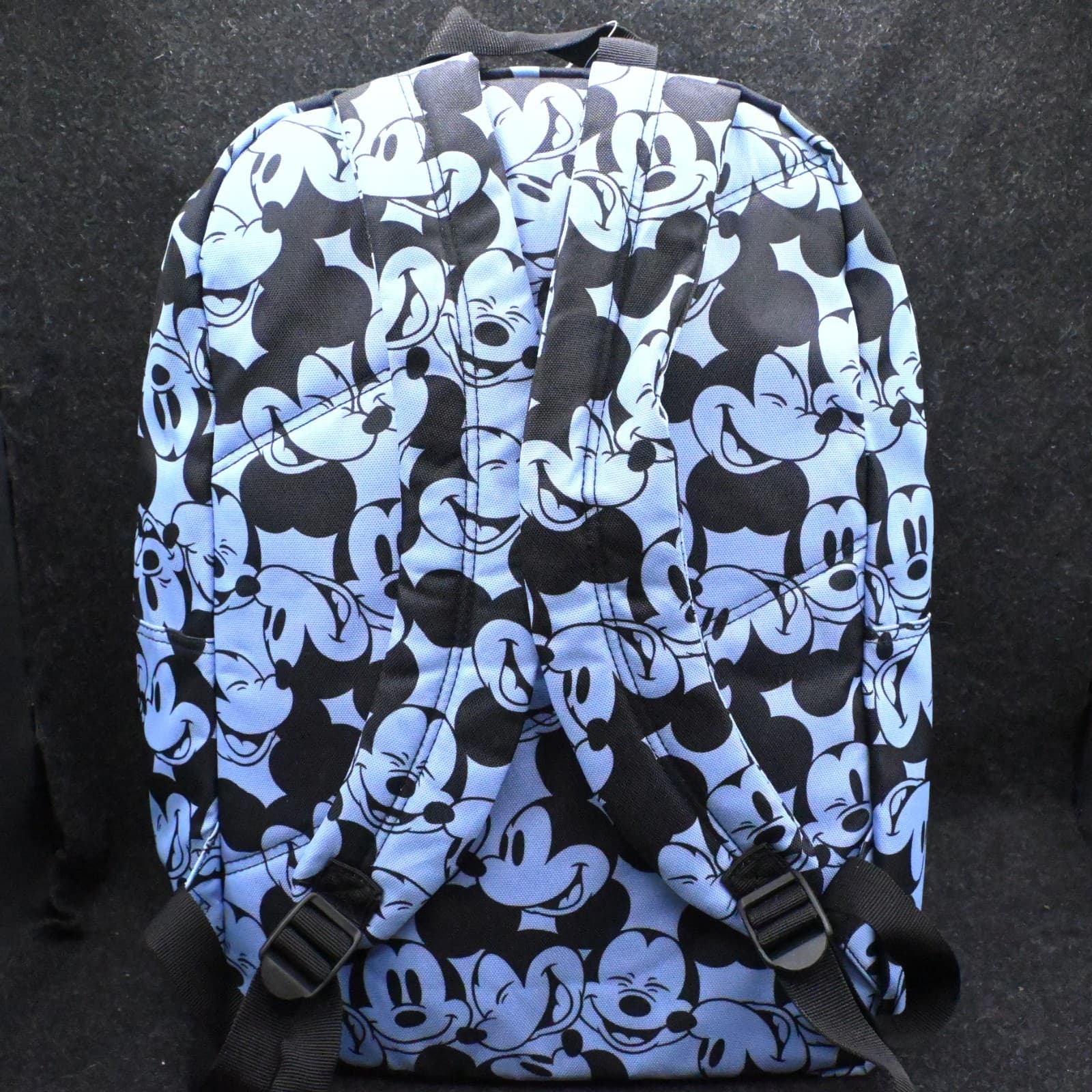 NWT Disney Store Mickey Mouse Expressions 18" School Backpack Blue Laptop Sleeve - Thumbnail 5