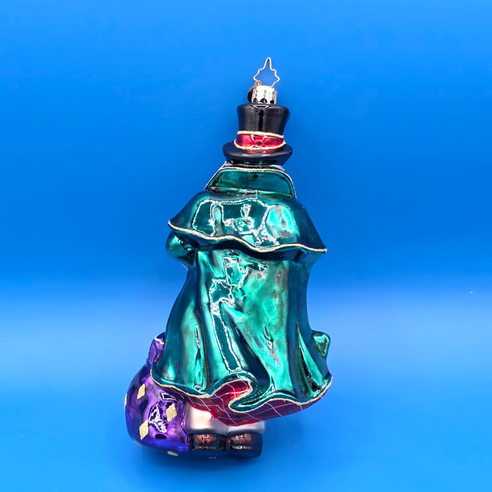 Christopher Radko Quite The Dickens Santa Claus Glitter Glass Ornament 7.5” - Thumbnail 5
