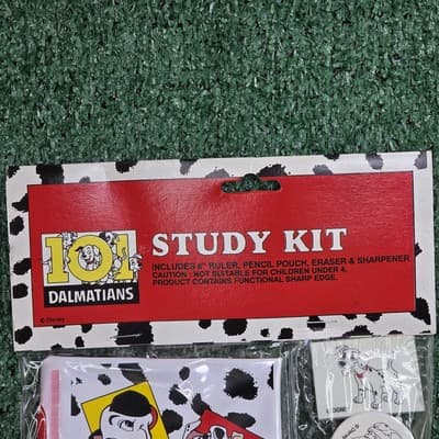 Vintage Disney 101 dalmatian Study Kit Ruler Pencil Pouch Eraser & Sharpener - Thumbnail 2