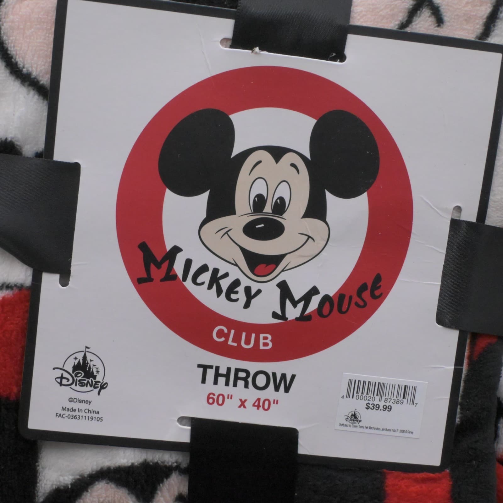 Disney Mickey Mouse Club Throw Blanket New in Original Packaging 60in x 40in - Thumbnail 2