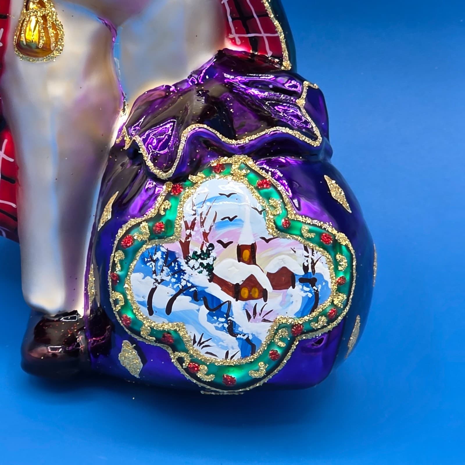 Christopher Radko Quite The Dickens Santa Claus Glitter Glass Ornament 7.5” - Thumbnail 6