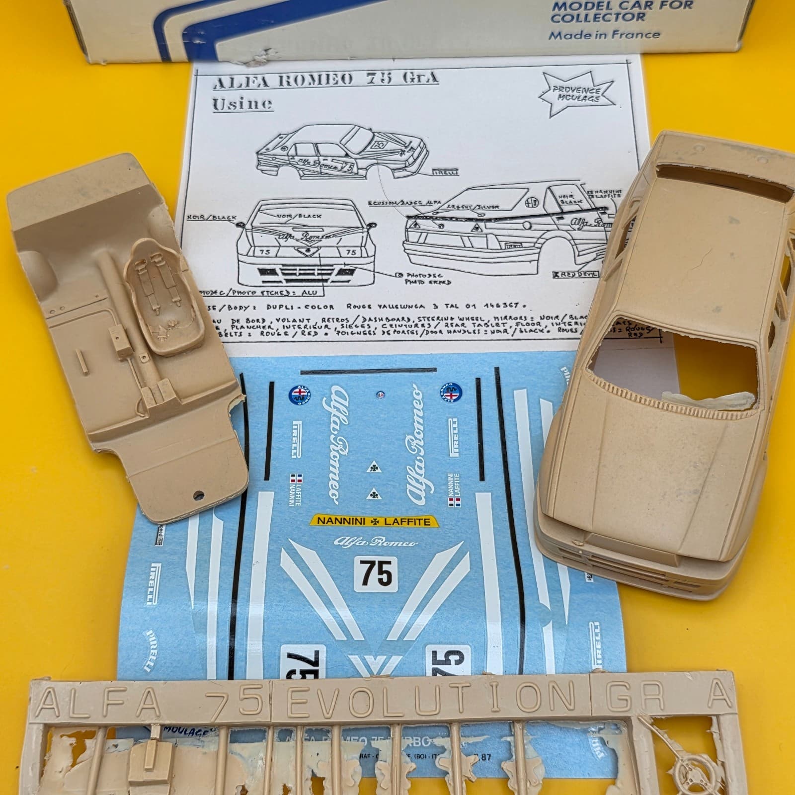 Provence Moulage 1/43 Scale Unbuilt Kit Alfa Romeo 75 Turbo Model Kit French - Thumbnail 11