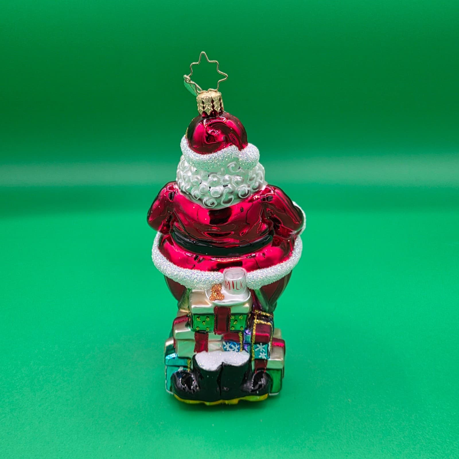 Radko Christmas Glitter Ornament 5.5" Jolly Santa With Presents - Thumbnail 5
