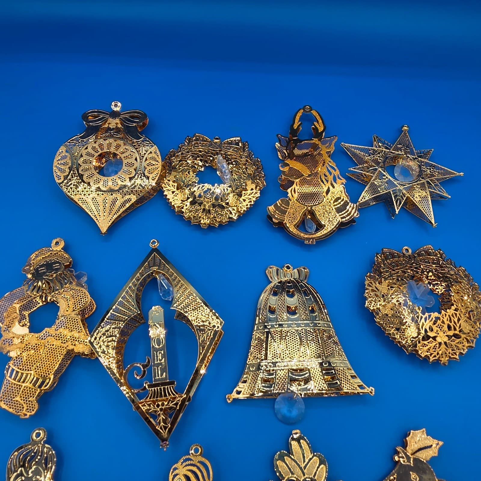 Gold and Crystal Christmas Ornament Collection Danbury Mint 26 pcs with box - Thumbnail 8