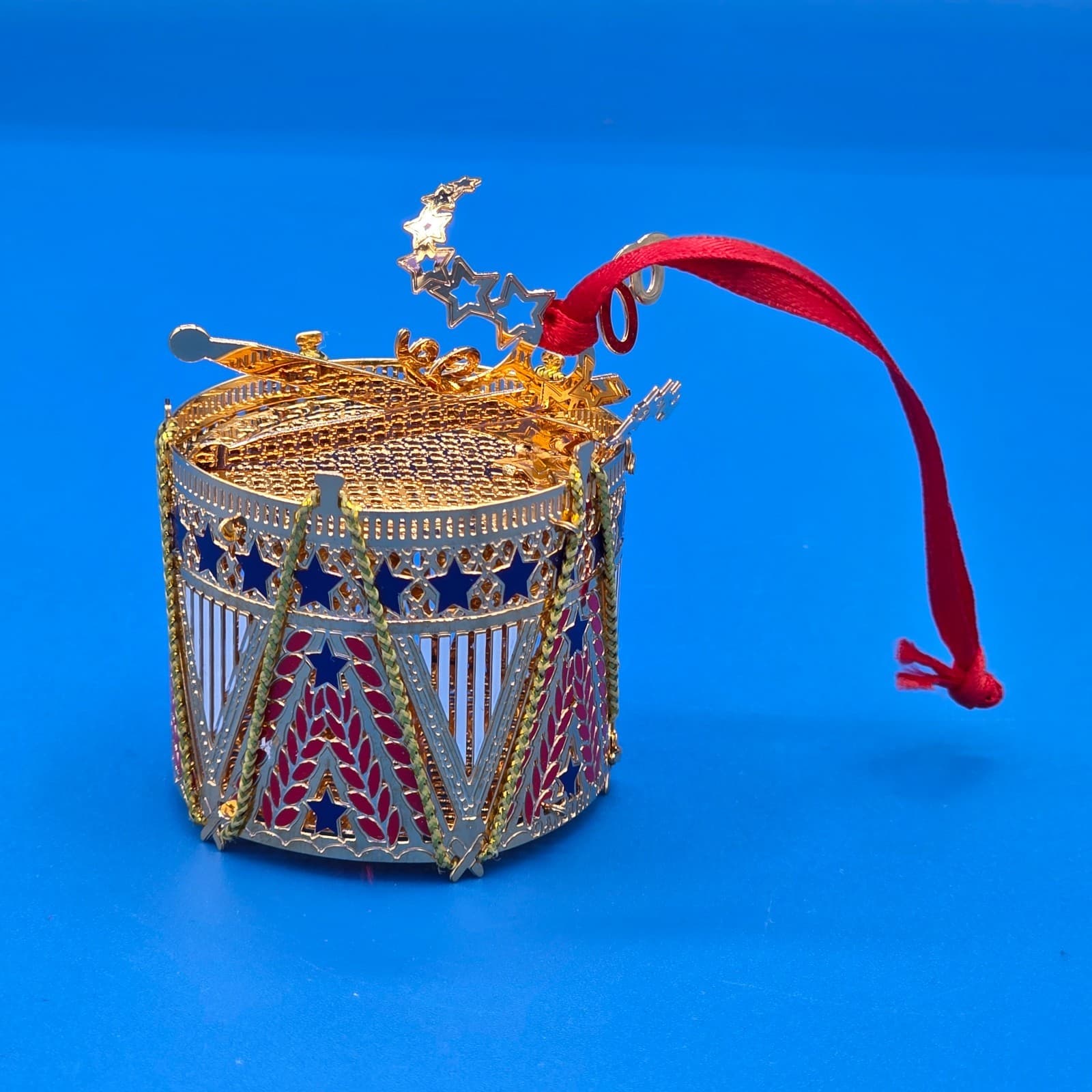 Patriotic Drum Danbury Mint American Spirit Collection 23k Gold Plated Ornament - Thumbnail 2