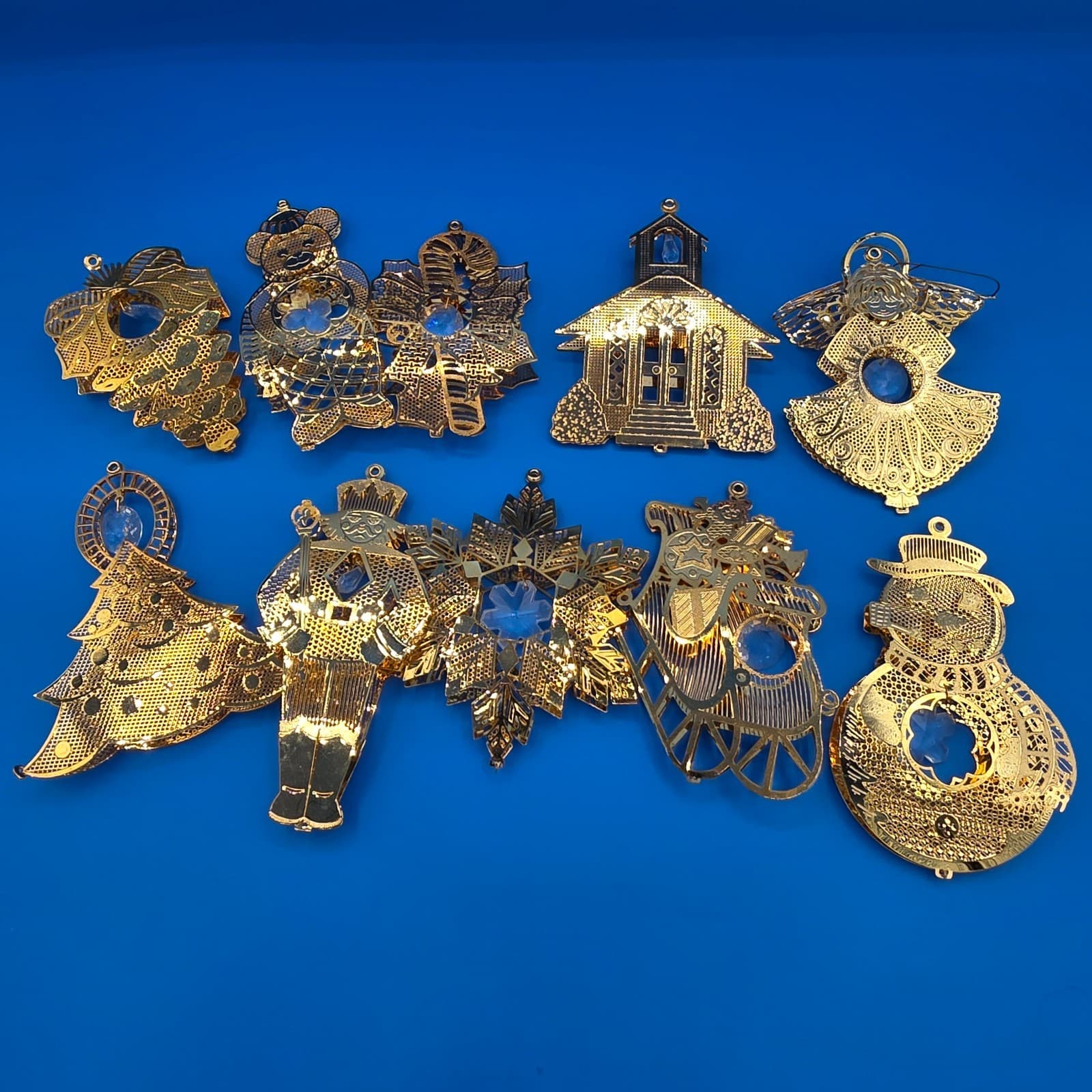 Gold and Crystal Christmas Ornament Collection Danbury Mint 26 pcs with box - Thumbnail 3