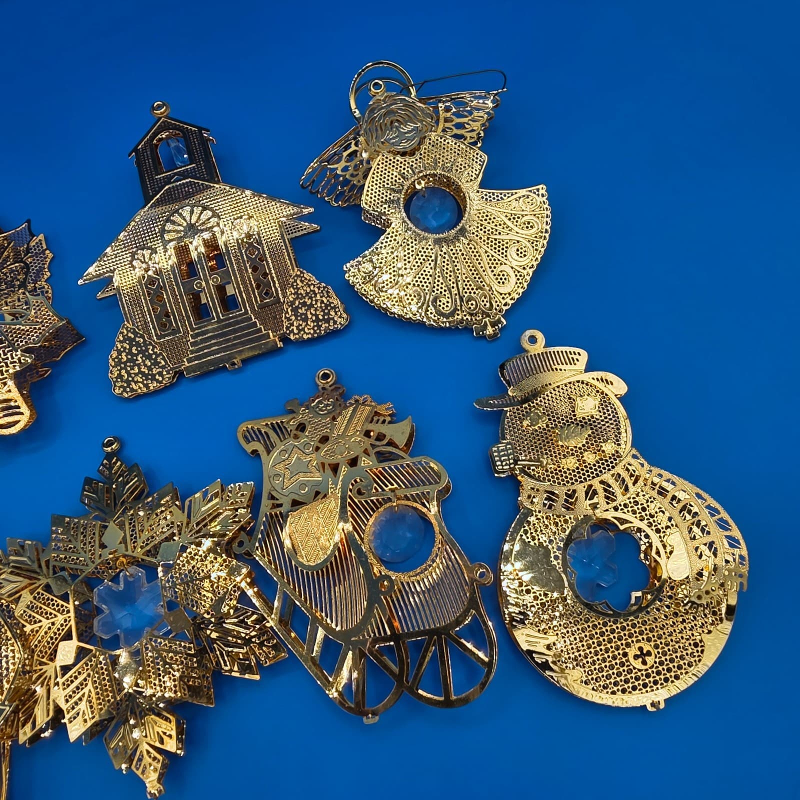 Gold and Crystal Christmas Ornament Collection Danbury Mint 26 pcs with box - Thumbnail 4