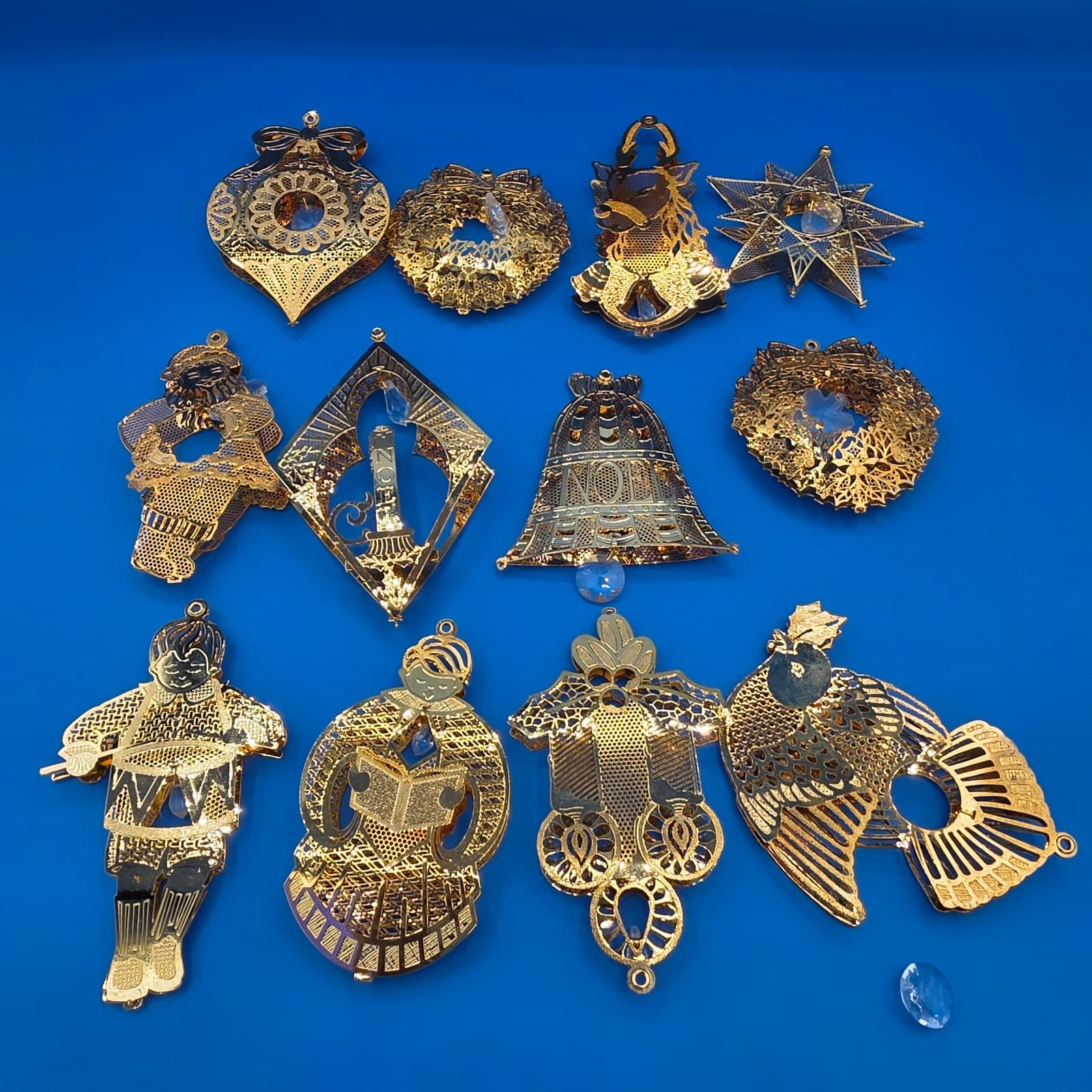 Gold and Crystal Christmas Ornament Collection Danbury Mint 26 pcs with box - Thumbnail 6