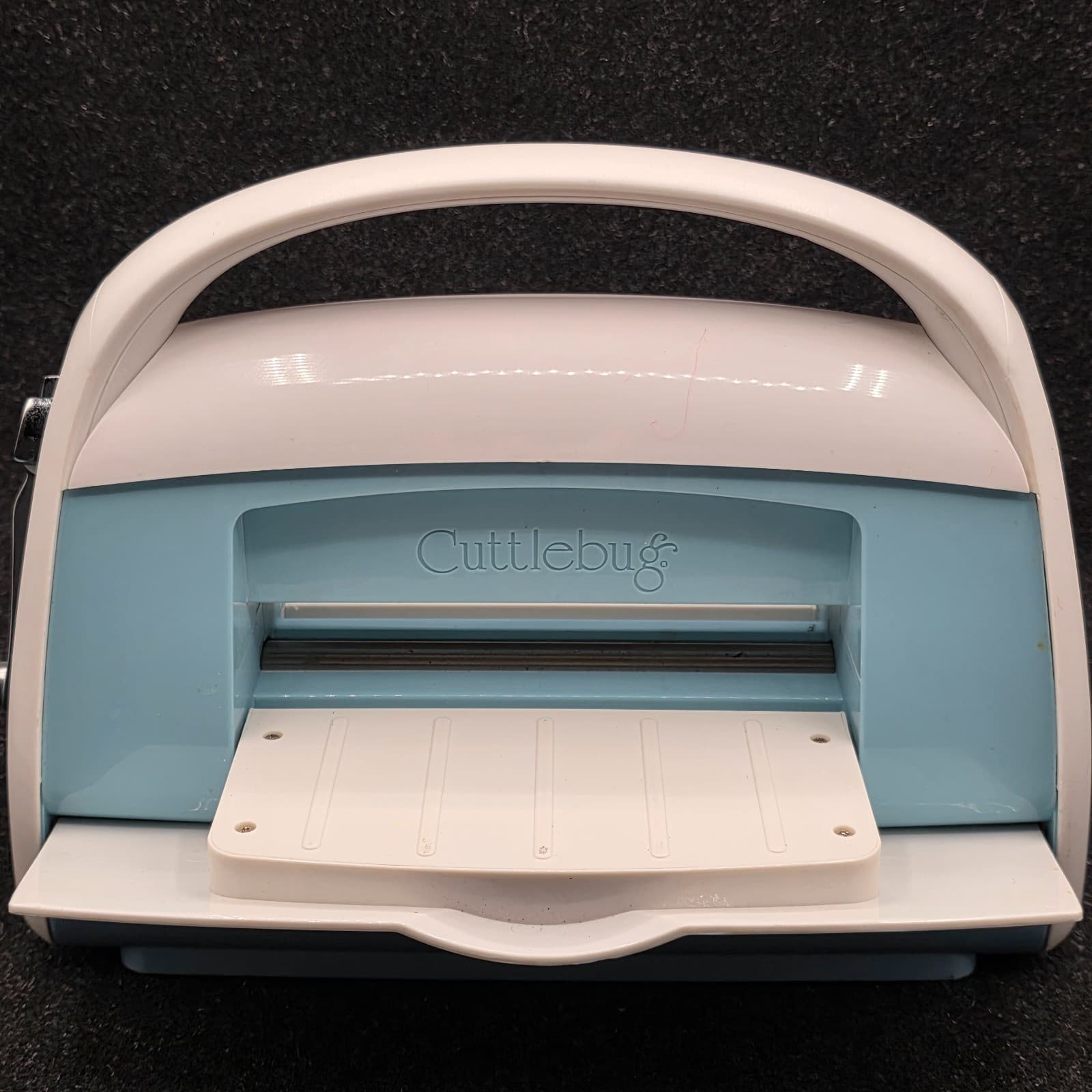 Cricut Cuttlebug Die Cutting Embosing Machine Folding White Blue Crank - Thumbnail 2