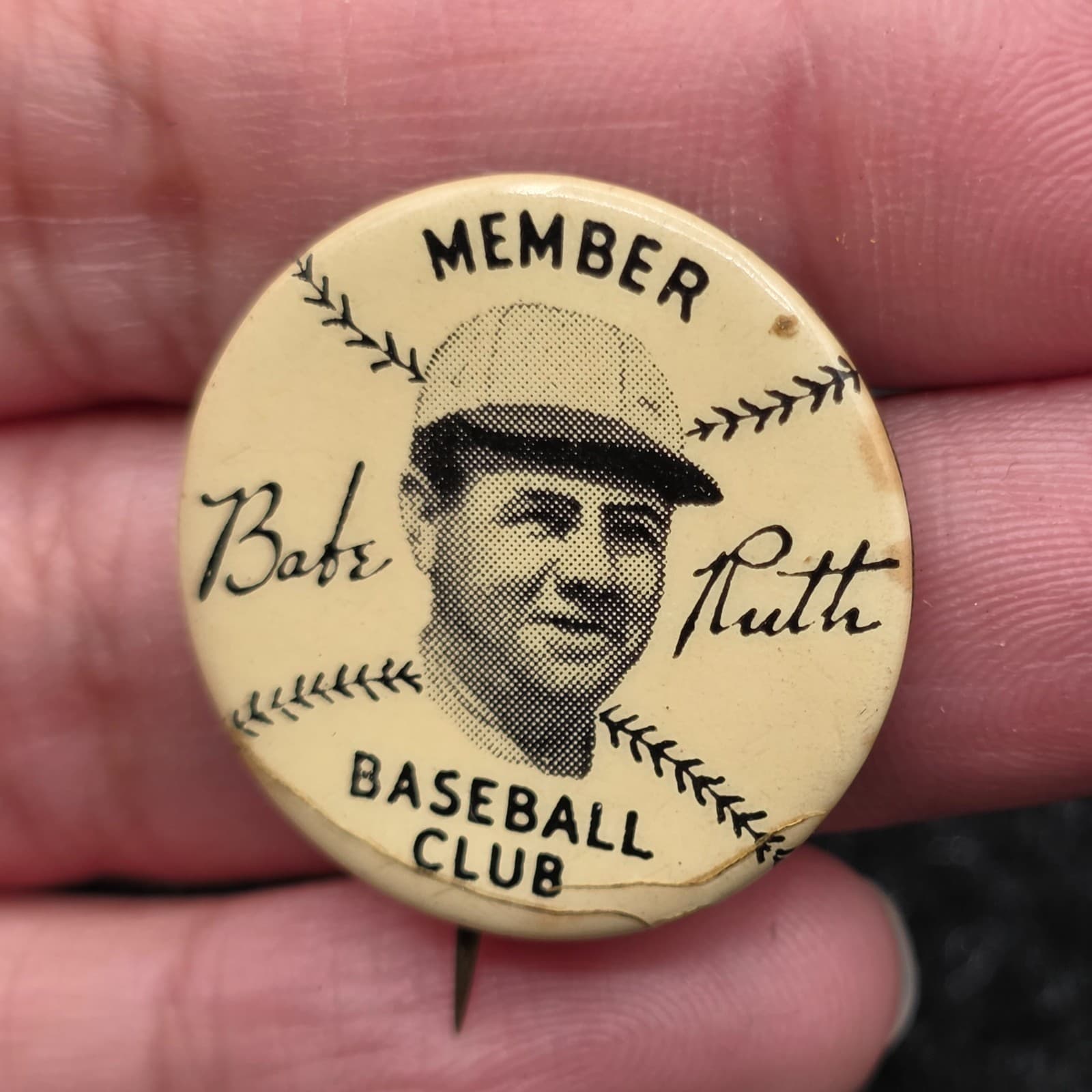 1934 Quaker Oats Babe Ruth Pin New York Yankees Ungraded Rare MLB Baseball Item - Thumbnail 4