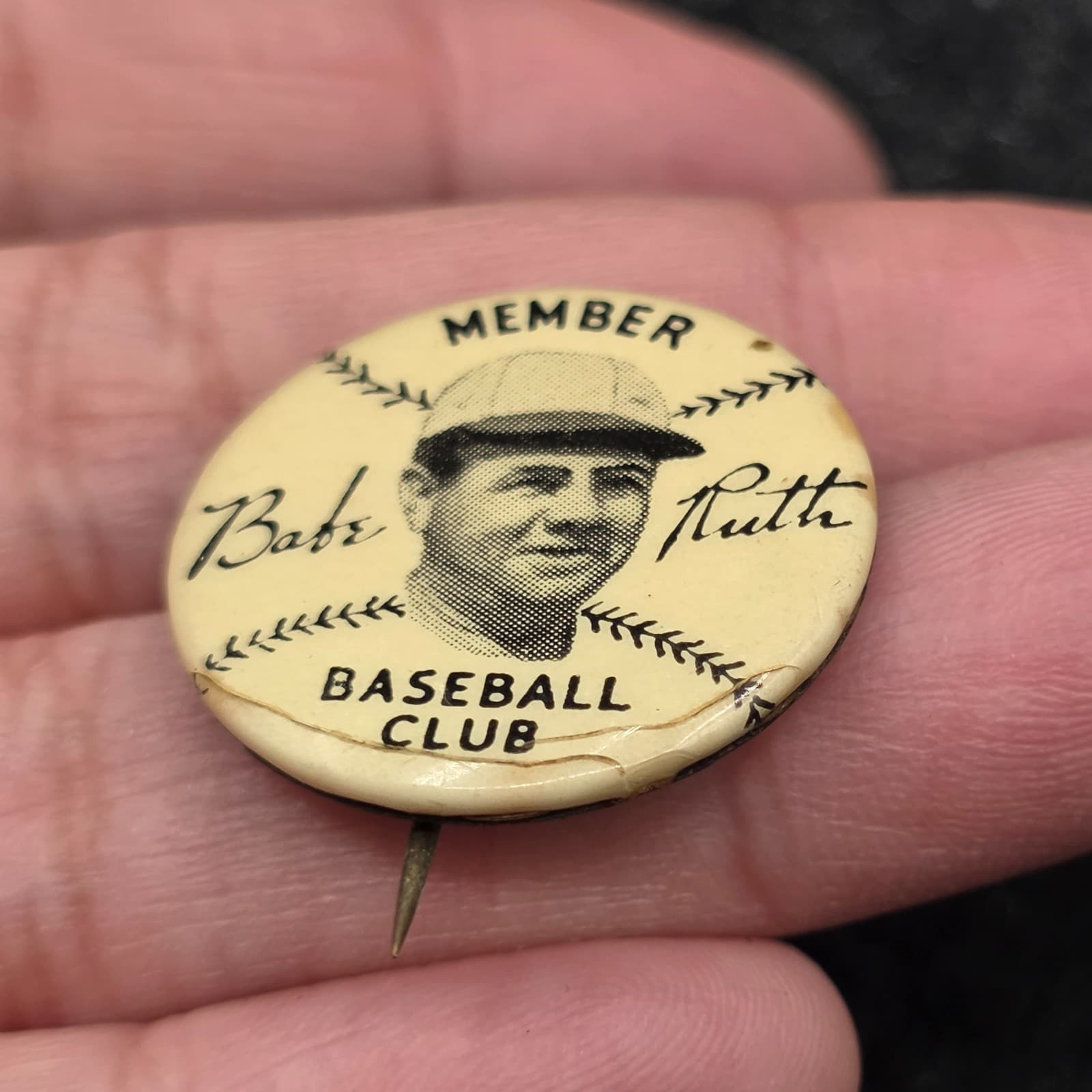 1934 Quaker Oats Babe Ruth Pin New York Yankees Ungraded Rare MLB Baseball Item - Thumbnail 3
