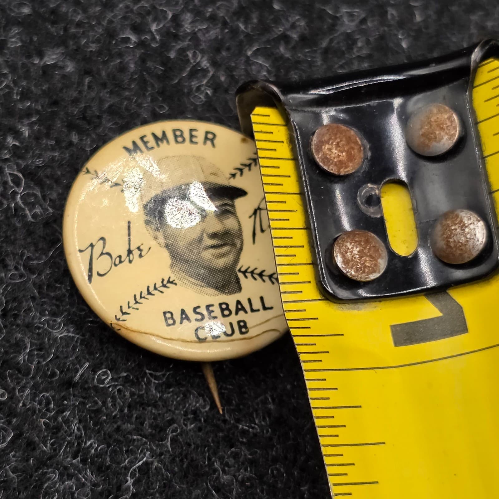 1934 Quaker Oats Babe Ruth Pin New York Yankees Ungraded Rare MLB Baseball Item - Thumbnail 7