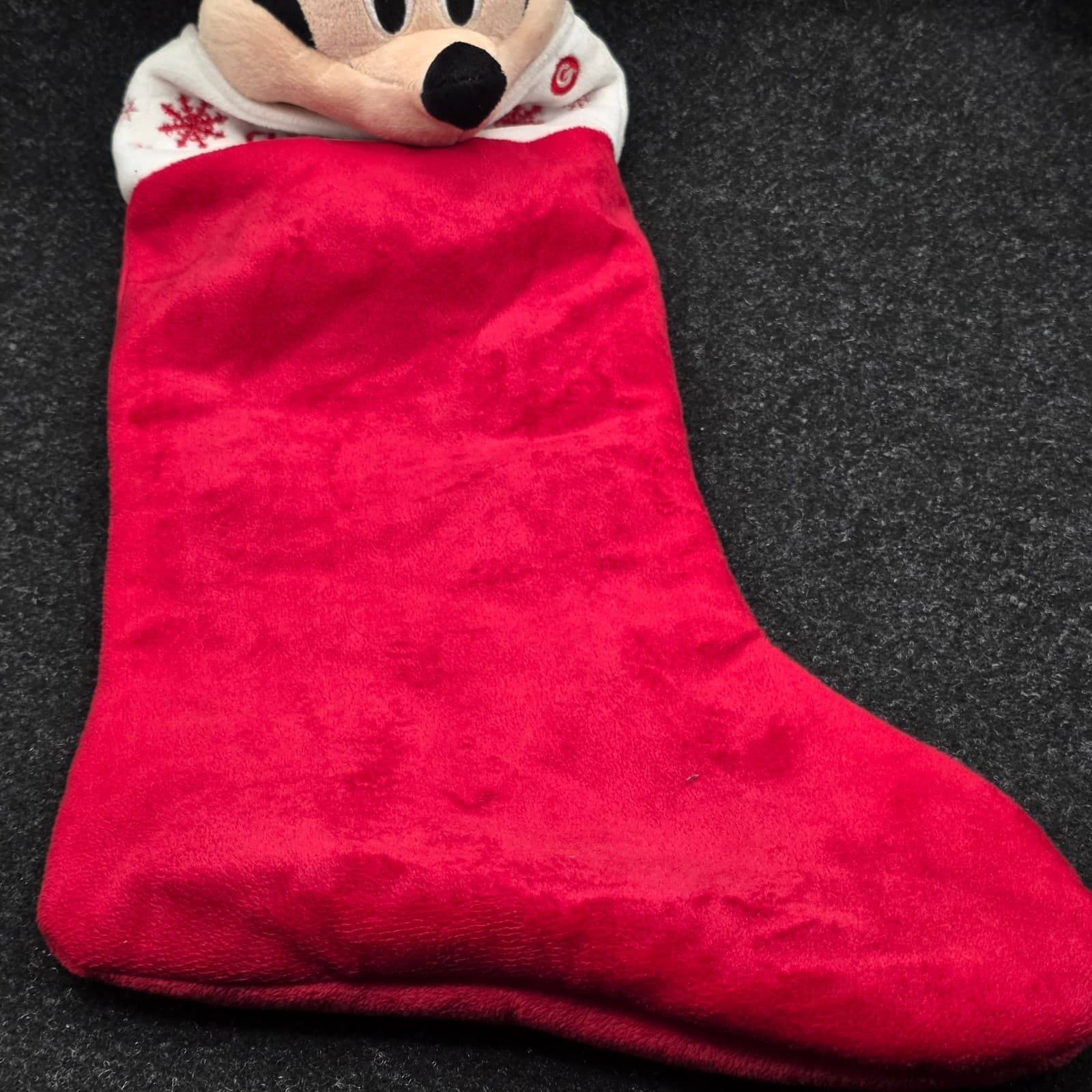 Gemmy Red Minnie Mouse Animated Musical Singing Christmas Stocking Ears Move 20" - Thumbnail 2