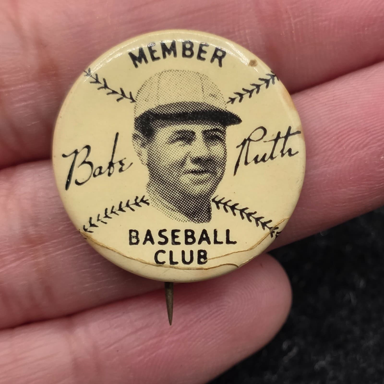 1934 Quaker Oats Babe Ruth Pin New York Yankees Ungraded Rare MLB Baseball Item - Thumbnail 2