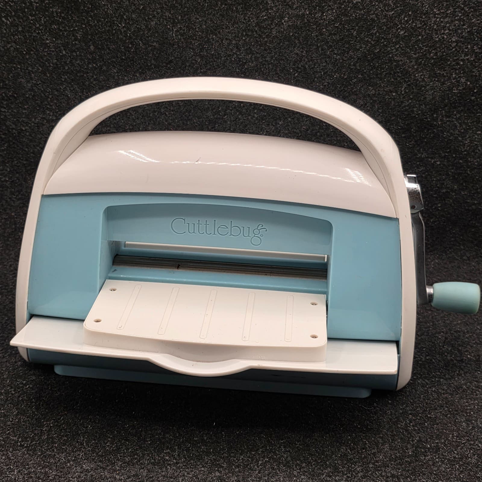 Cricut Cuttlebug Die Cutting Embosing Machine Folding White Blue Crank - Thumbnail 4