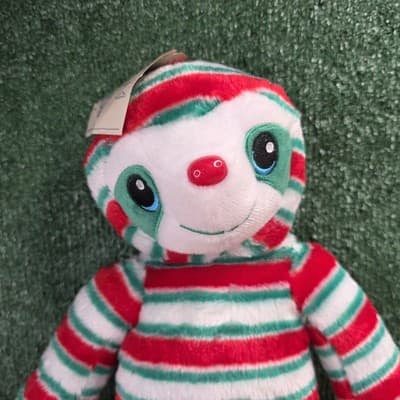 NWT Build A Bear Peppermint Twist Christmas Sloth Plush 18" Soft Eyes 2019 - Thumbnail 2