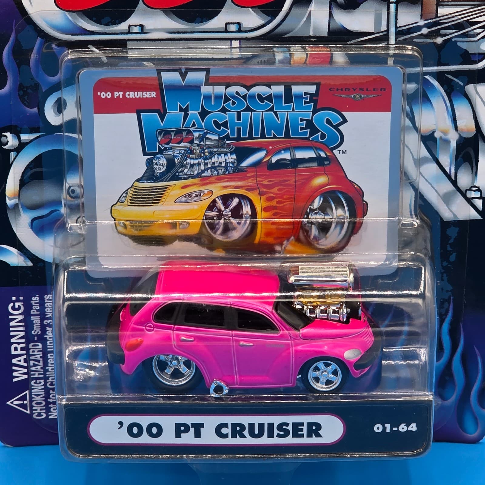 Vintage 2001 Muscle Machines ~ '00 PT Cruiser ~ 01-64 ~ Pink - Thumbnail 2