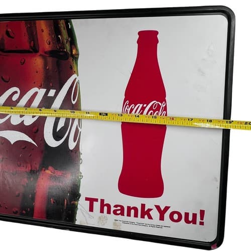 2007 COCA-COLA OPEN LIGHT WEIGHT HANGING LIGHT SIGN PLASTIC Y2K 19"x13.5" - Thumbnail 6