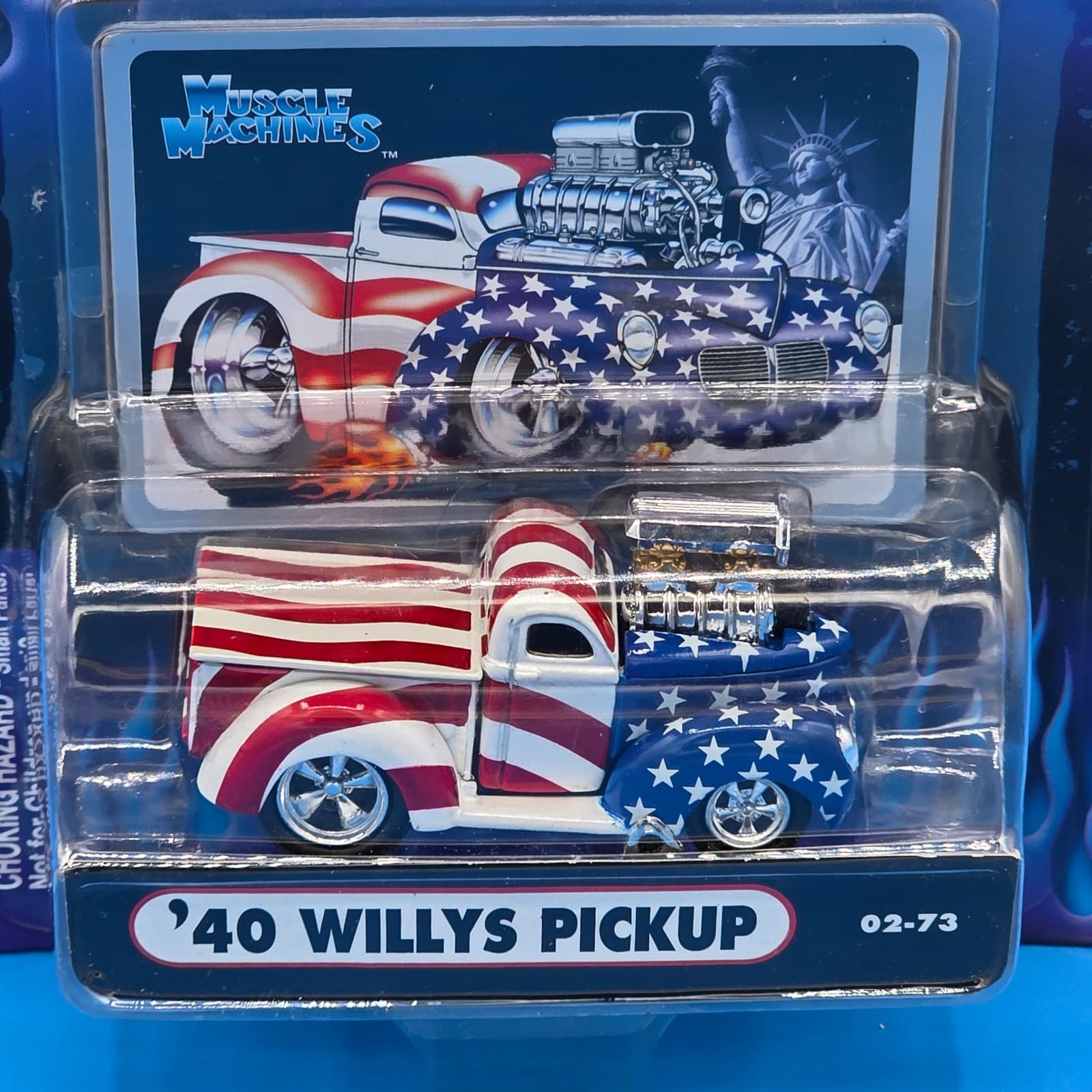 Muscle Machines '40 Willys Pickup Stars n Stripes 02-73 1:64 scale - Thumbnail 2