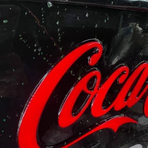 2007 COCA-COLA OPEN LIGHT WEIGHT HANGING LIGHT SIGN PLASTIC Y2K 19"x13.5" - Thumbnail 8