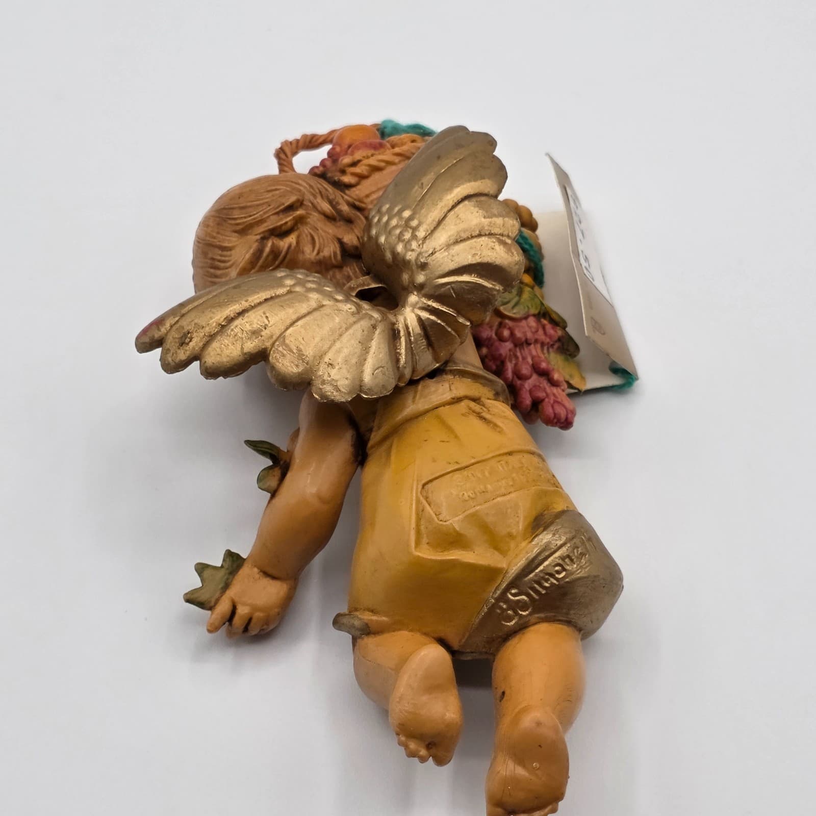 VINTAGE 1985 SIMONETTI DEPOSE ITALY FONTANINI 5.5” CHERUB ANGEL FIGURINE w FRUIT - Thumbnail 4