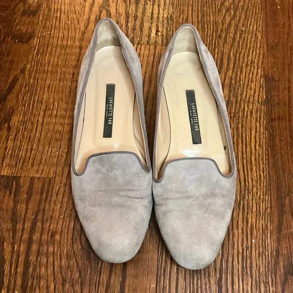 Lafayette 148 New York 'Siena' Grey suede loafer - Thumbnail 3