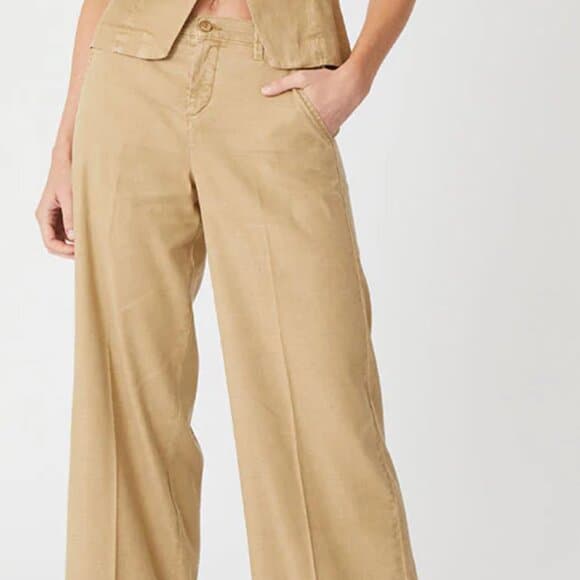 Level 99 Grey Linen Blend Casual Trousers || Size 26 - Thumbnail 2