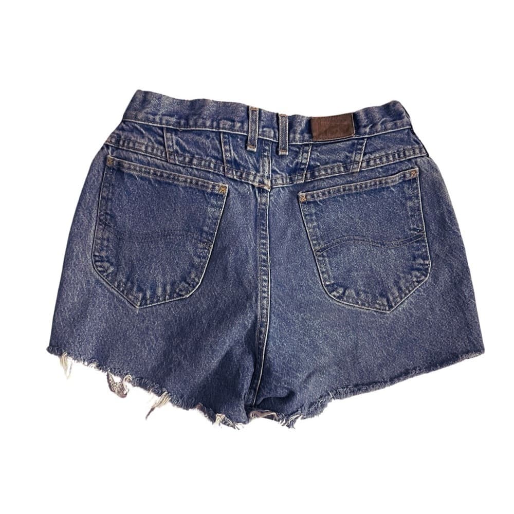 Lee Jeans Vintage Blue Denim Shorts with Frayed Hem || |Size 12 - Thumbnail 2